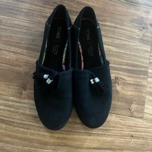 TOMS Women's Black Suede Loafers
